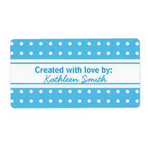 Blaue Polka-dots-Rezept/Goodies-Etikett