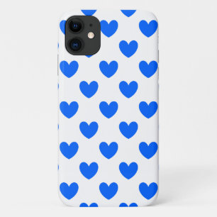 Blaue Polka-Herzen auf weiß Case-Mate iPhone Hülle