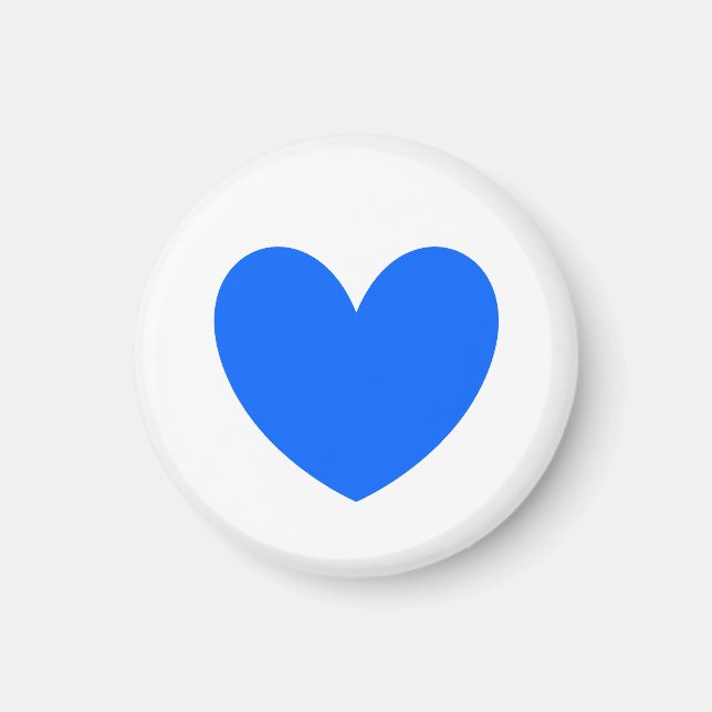 Blaue Polka-Herzen auf weiß Magnet (Vorne)