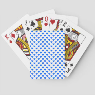 Blaue Polka-Herzen auf weiß Spielkarten