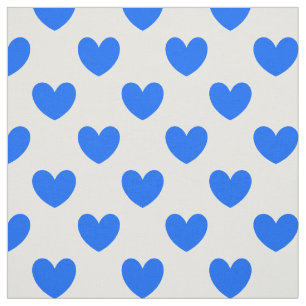 Blaue Polka-Herzen auf weiß Stoff