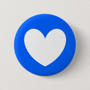 Blaue Polka-Herzen Button