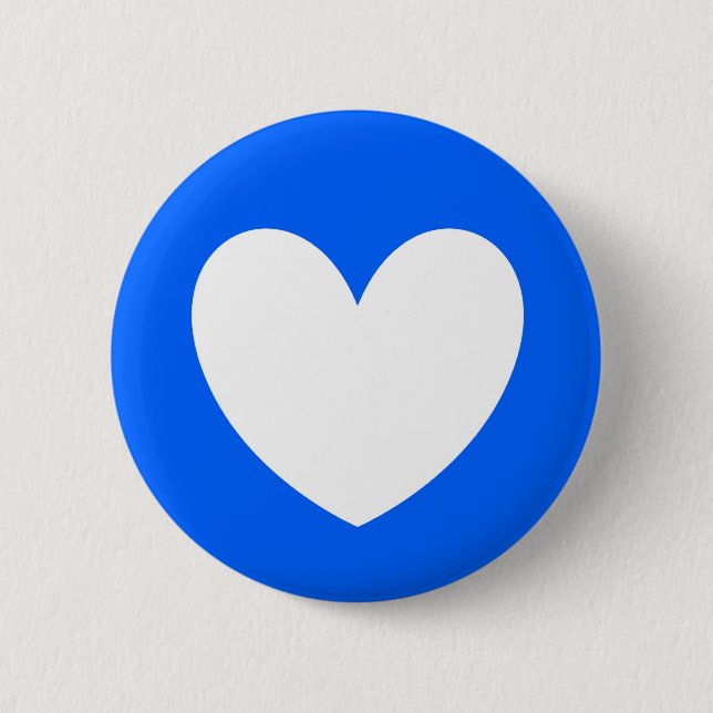 Blaue Polka-Herzen Button (Vorderseite)