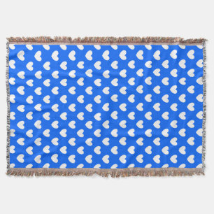 Blaue Polka-Herzen Decke