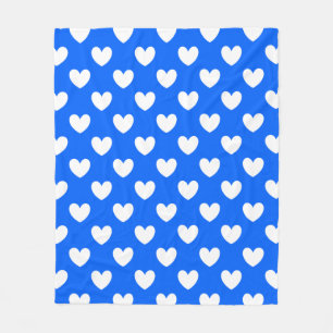Blaue Polka-Herzen Fleecedecke