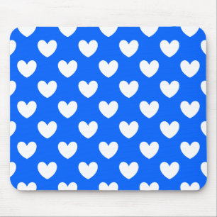 Blaue Polka-Herzen Mousepad