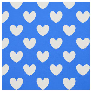Blaue Polka-Herzen Stoff