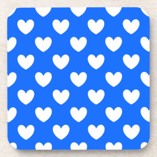 Blaue Polka-Herzen Untersetzer