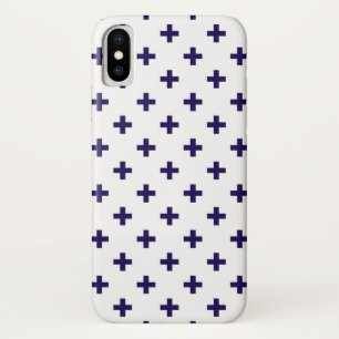 Blaue Polka-Kreuze in Weiß Case-Mate iPhone Hülle