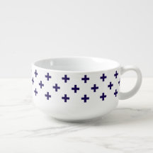 Blaue Polka-Kreuze in Weiß