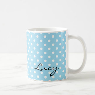 Blaue Polka-Punkt-Retro Art-Tasse Tasse