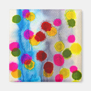 Blaue Polka Punkte Aquarell abstrakt Magnet