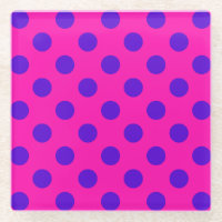 Blaue Polka-Punkte auf Fuchsia