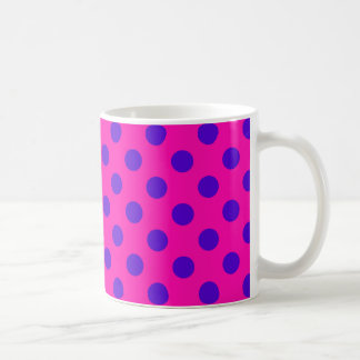 Blaue Polka-Punkte auf Fuchsia Kaffeetasse