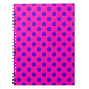 Blaue Polka-Punkte auf Fuchsia Notizblock