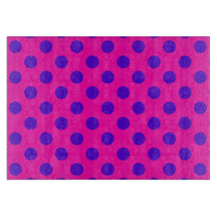Blaue Polka-Punkte auf Fuchsia Schneidebrett