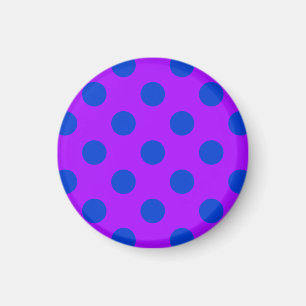 Blaue Polka Punkte auf lila Magnet