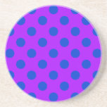 Blaue Polka Punkte auf lila Untersetzer<br><div class="desc">Blaue Polka Punkte auf lila</div>