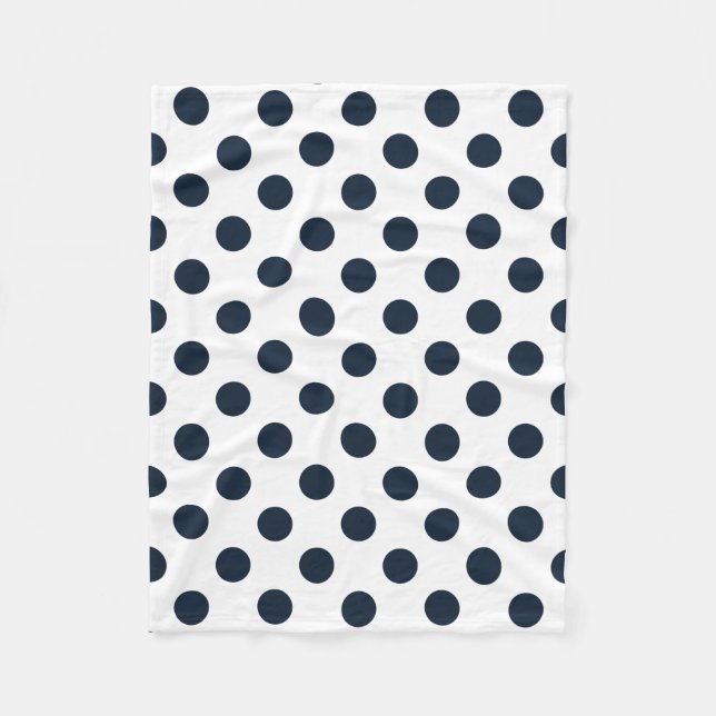Blaue Polka-Punkte Fleecedecke (Vorderseite)
