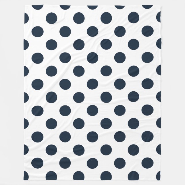 Blaue Polka-Punkte Fleecedecke (Vorderseite)