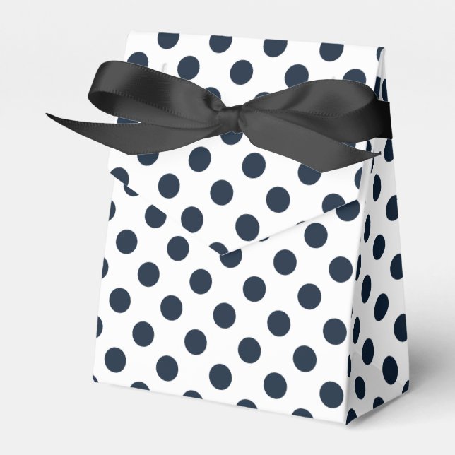 Blaue Polka-Punkte Geschenkschachtel (Vorderseite)