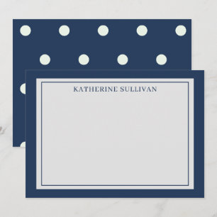 Blaue Polka-Punkte-Karte für stationäre Flachbette Mitteilungskarte