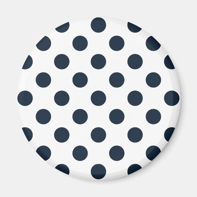 Blaue Polka-Punkte Magnet (Vorne)