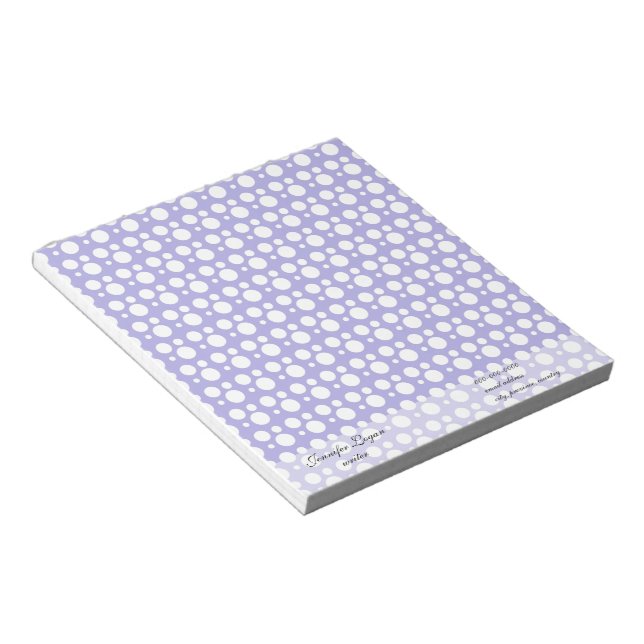 blaue Polka-Punkte Notizblock (angewinkelt)