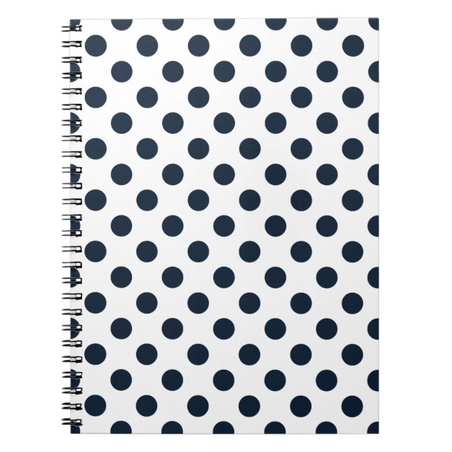 Blaue Polka-Punkte Notizblock (Vorderseite)