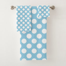 Blaue Polka-Punkte, Polka-Dot-Muster, Punkte, gepu Badhandtuch Set