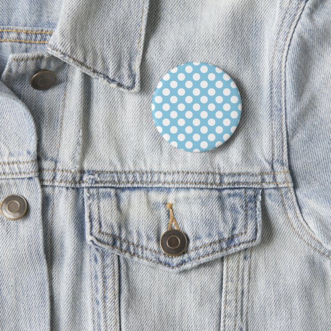 Blaue Polka-Punkte, Polka-Dot-Muster, Punkte, gepu Button (Beispiel)