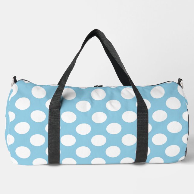 Blaue Polka-Punkte, Polka-Dot-Muster, Punkte, gepu Duffle Bag (Vorderseite)