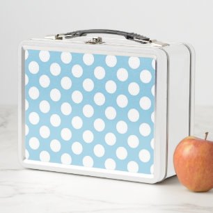 Blaue Polka-Punkte, Polka-Dot-Muster, Punkte, gepu Metall Brotdose