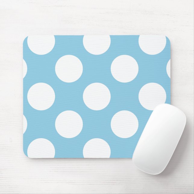 Blaue Polka-Punkte, Polka-Dot-Muster, Punkte, gepu Mousepad (Mit Mouse)