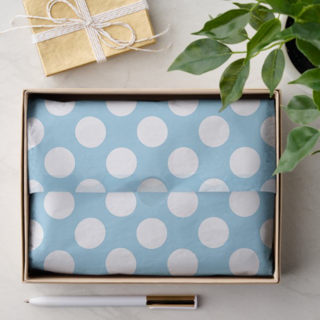 Blaue Polka-Punkte, Polka-Dot-Muster, Punkte, gepu Seidenpapier (Geschenk)