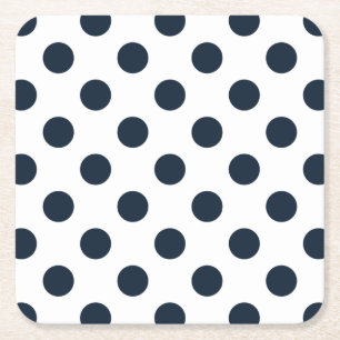 Blaue Polka-Punkte Rechteckiger Pappuntersetzer