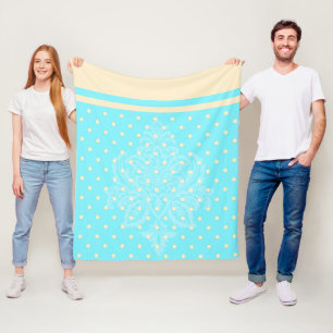 Blaue Polka-Punkte und gelbe Fleece