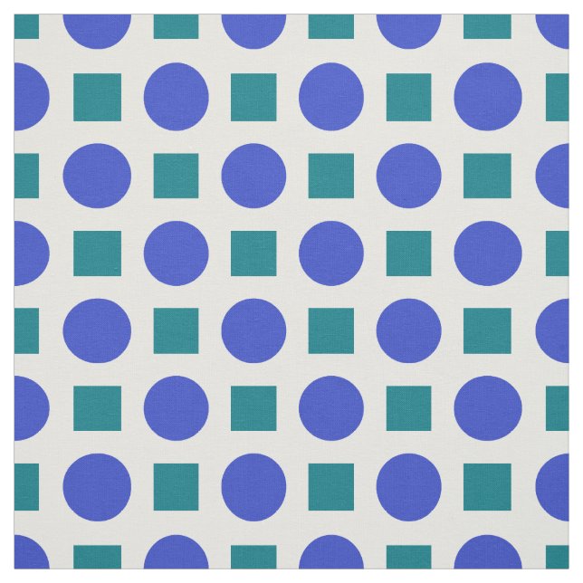 Blaue Polka-Punkte und grüne Quadrate Stoff (Muster)