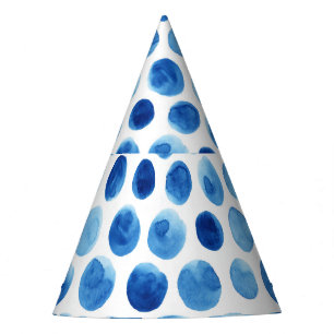 Blaue Polka Punkte, wasserfarbenes, nahtloses Must Partyhütchen