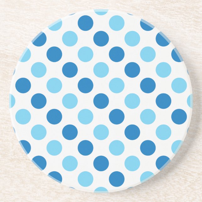 Blaue Polka-Punktmuster Untersetzer (Vorne)