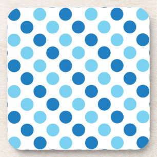 Blaue Polka-Punktmuster Untersetzer