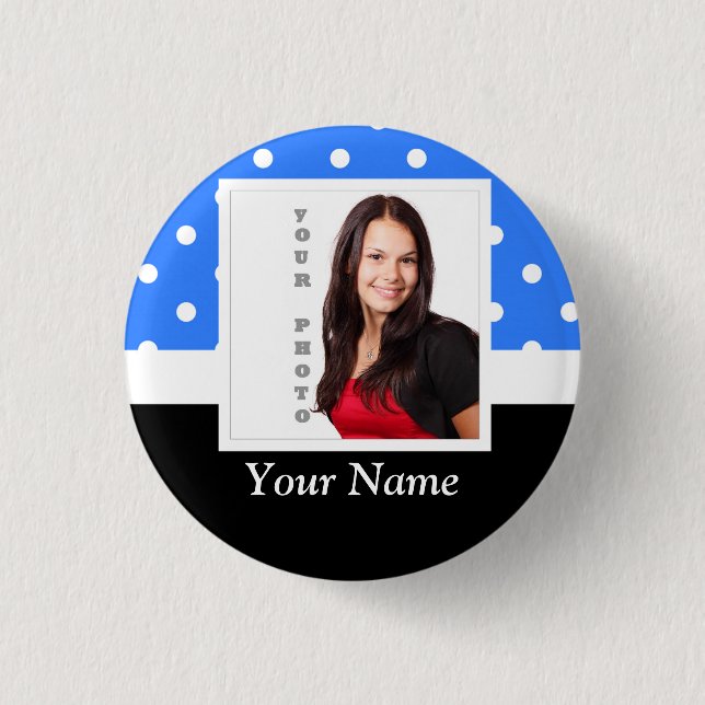 Blaue Polster-Punktvorlage Button (Vorderseite)