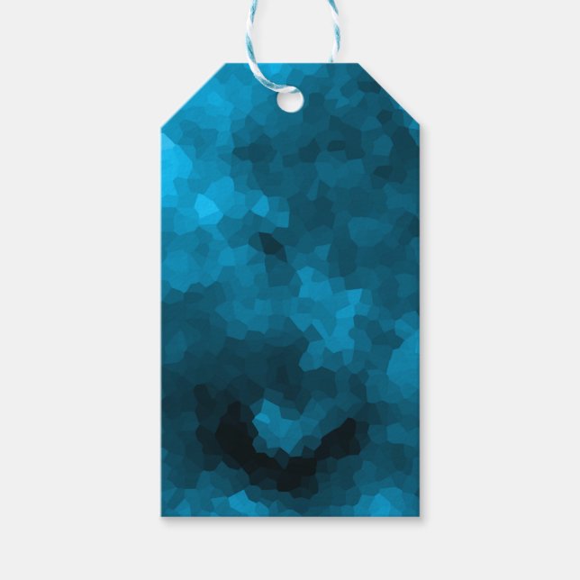 Blaue Polygonal Geschenkanhänger (Vorderseite)