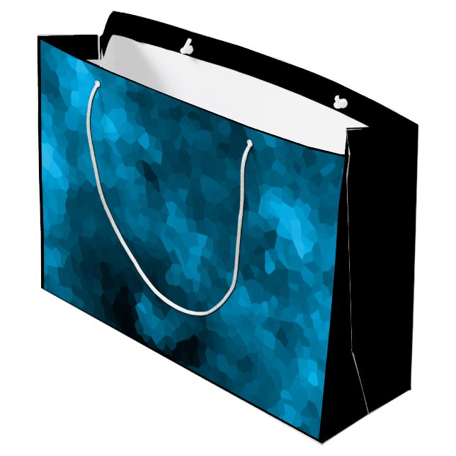 Blaue Polygonal Große Geschenktüte (Rückseite Schrägansicht)
