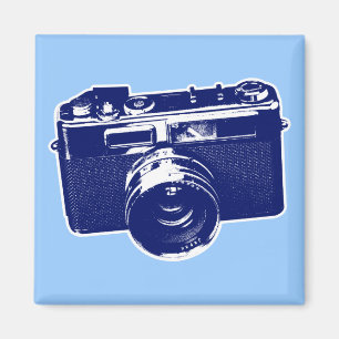 Blaue Pop-Kunst-Kamera Magnet