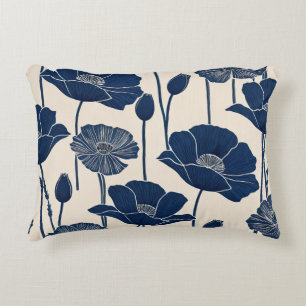 Blaue Poppies Dekokissen