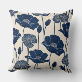 Blaue Poppies Kissen