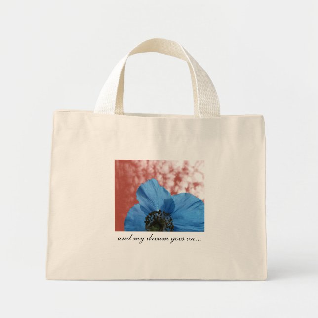 BLAUE POPPY Traum geht rot Mini Stoffbeutel (Vorne)