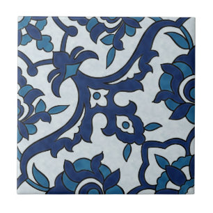 Blaue portugiesische Azulejos-Blumenfliesenmuster Fliese