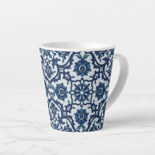 Blaue portugiesische Azulejos-Blumenkachel-Muster Milchtasse
